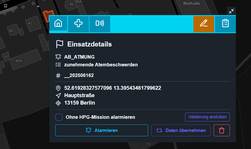 Vorbereiteter Einsatz